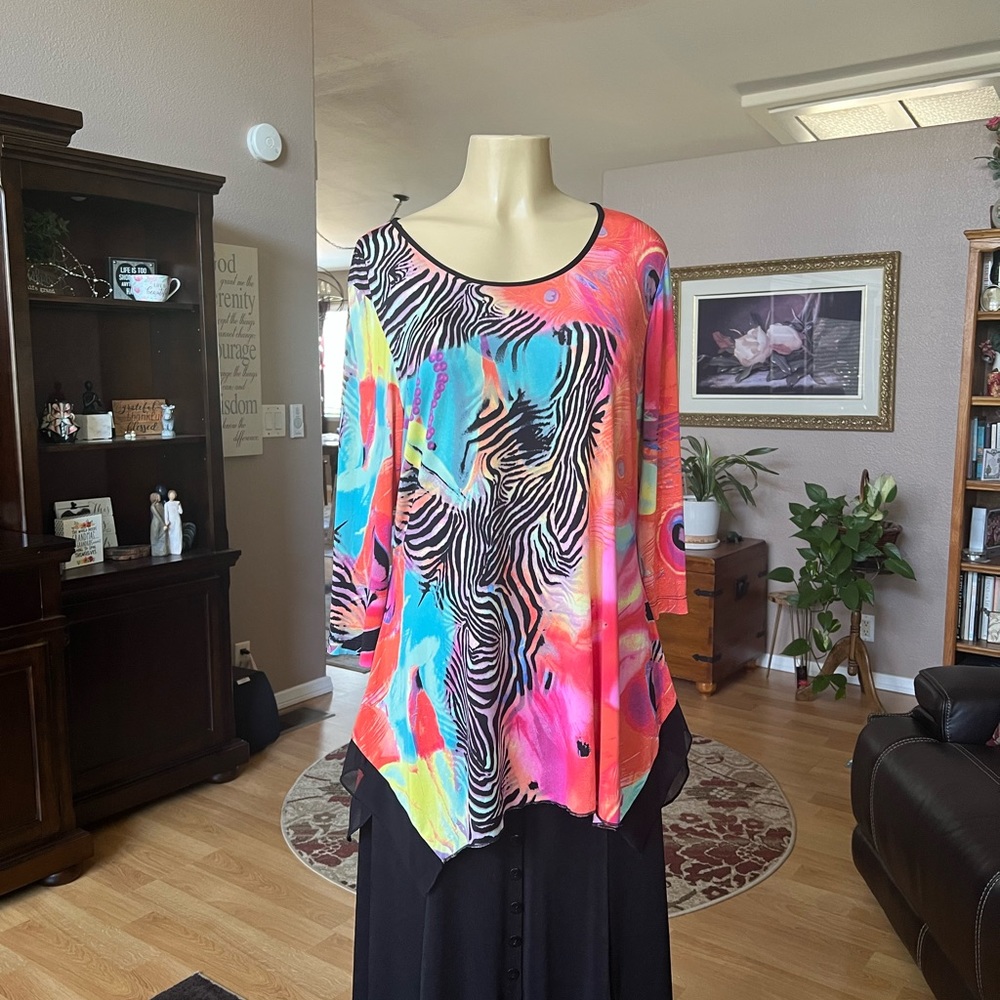 Nygard multicolored 3/4 sleeves blouse-size L - Picture 6 of 9
